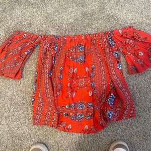 Floral, off the shoulder blouse